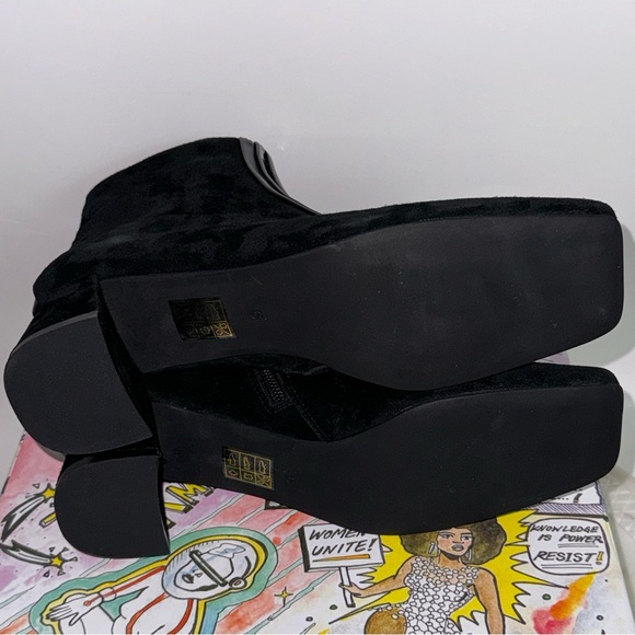 JEFFREY CAMPBELL Boots Women’s 6 Black Square Toe Side Zip $225 - Picture 6 of 8